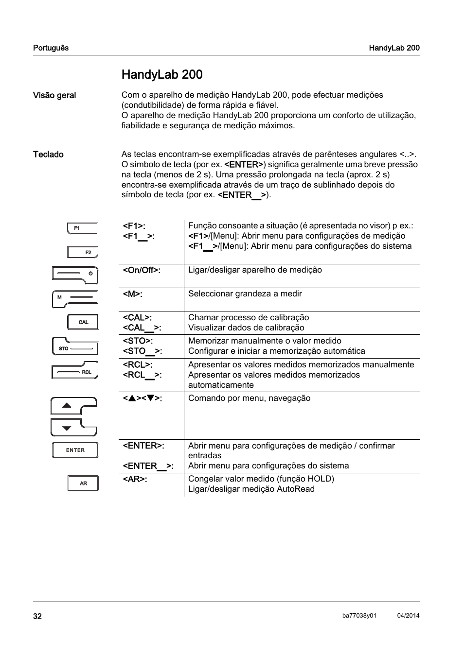 Pt português, Handylab 200 | Xylem HandyLab 200 QuickStart User Manual | Page 34 / 50