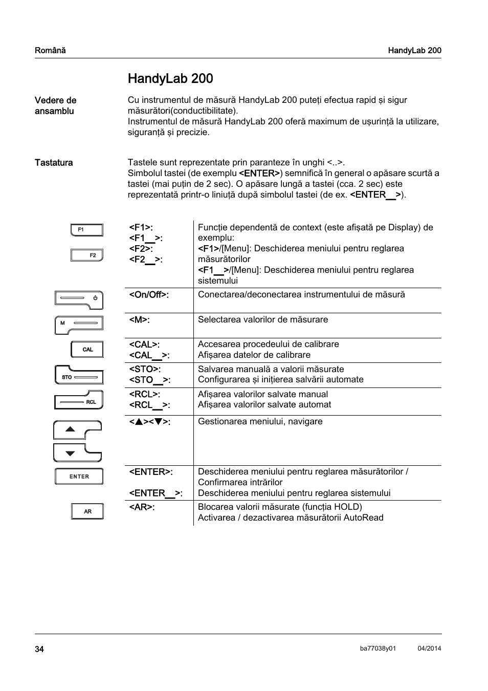 Ro română, Handylab 200 | Xylem HandyLab 200 QuickStart User Manual | Page 36 / 50