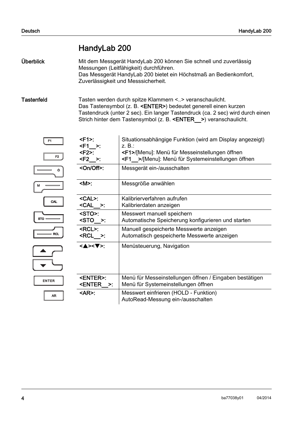 De deutsch, Handylab 200 | Xylem HandyLab 200 QuickStart User Manual | Page 6 / 50
