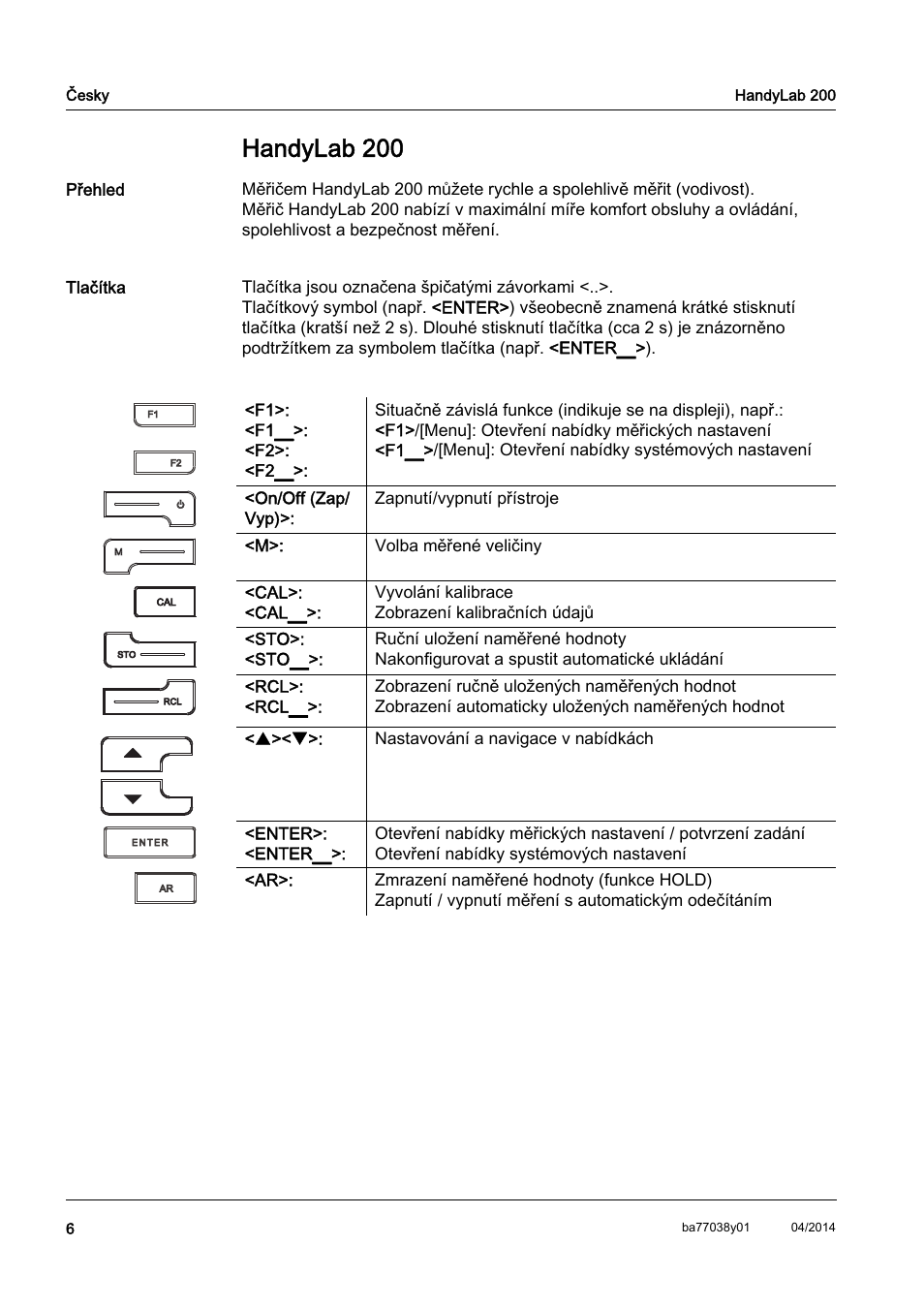 Cs česky, Handylab 200 | Xylem HandyLab 200 QuickStart User Manual | Page 8 / 50