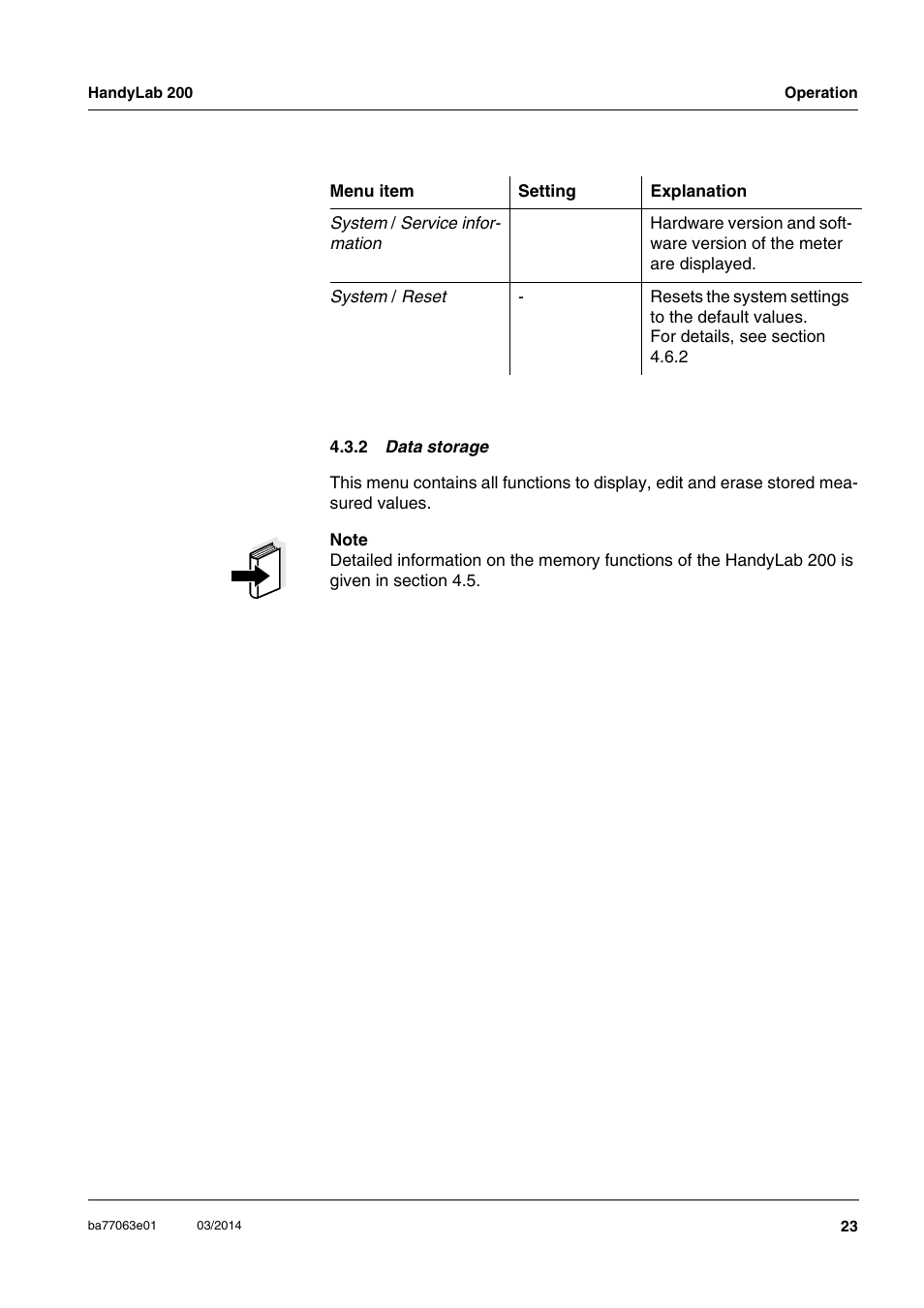 2 data storage | Xylem HandyLab 200 User Manual | Page 23 / 52