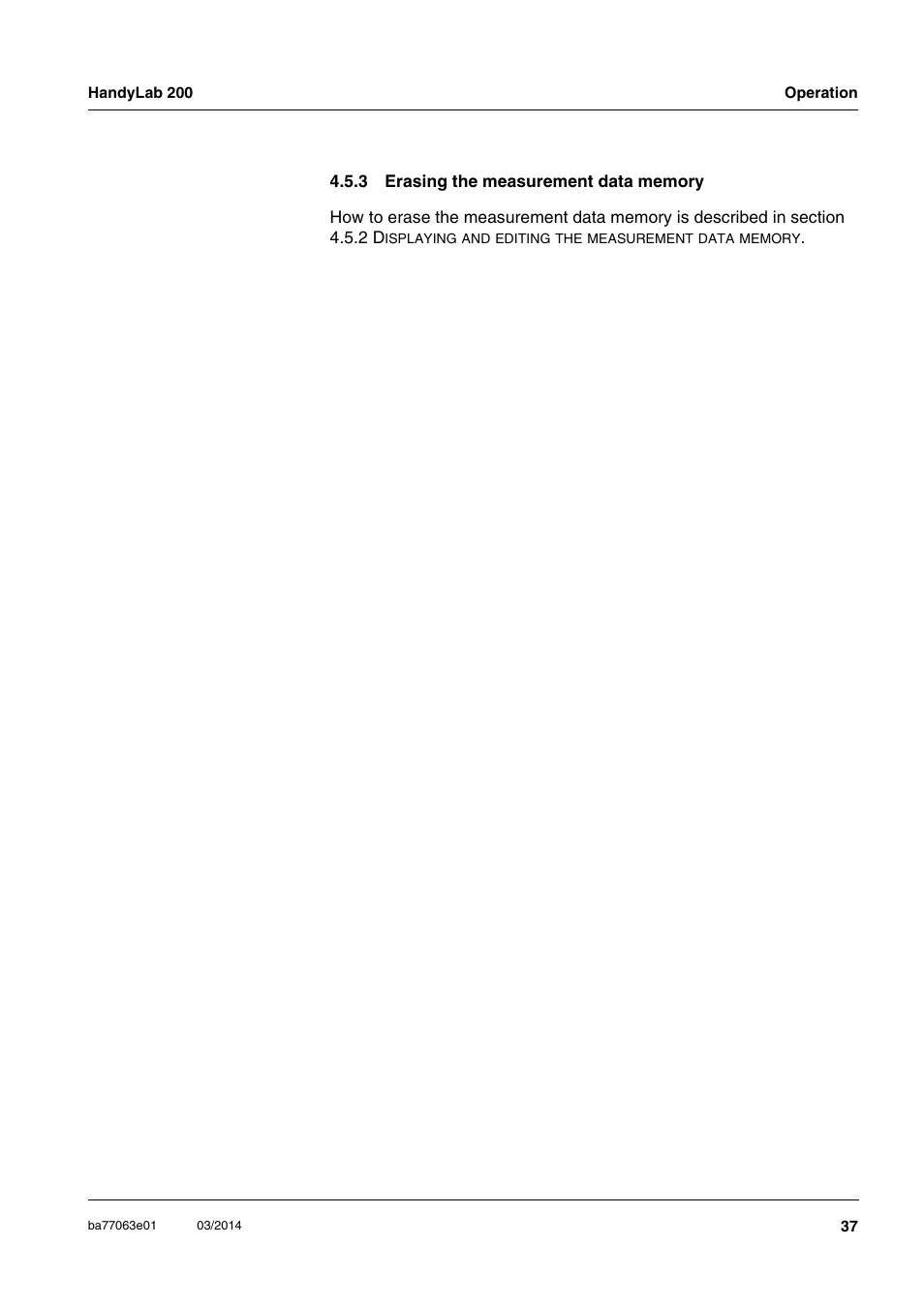 3 erasing the measurement data memory, Erasing the measurement data memory | Xylem HandyLab 200 User Manual | Page 37 / 52