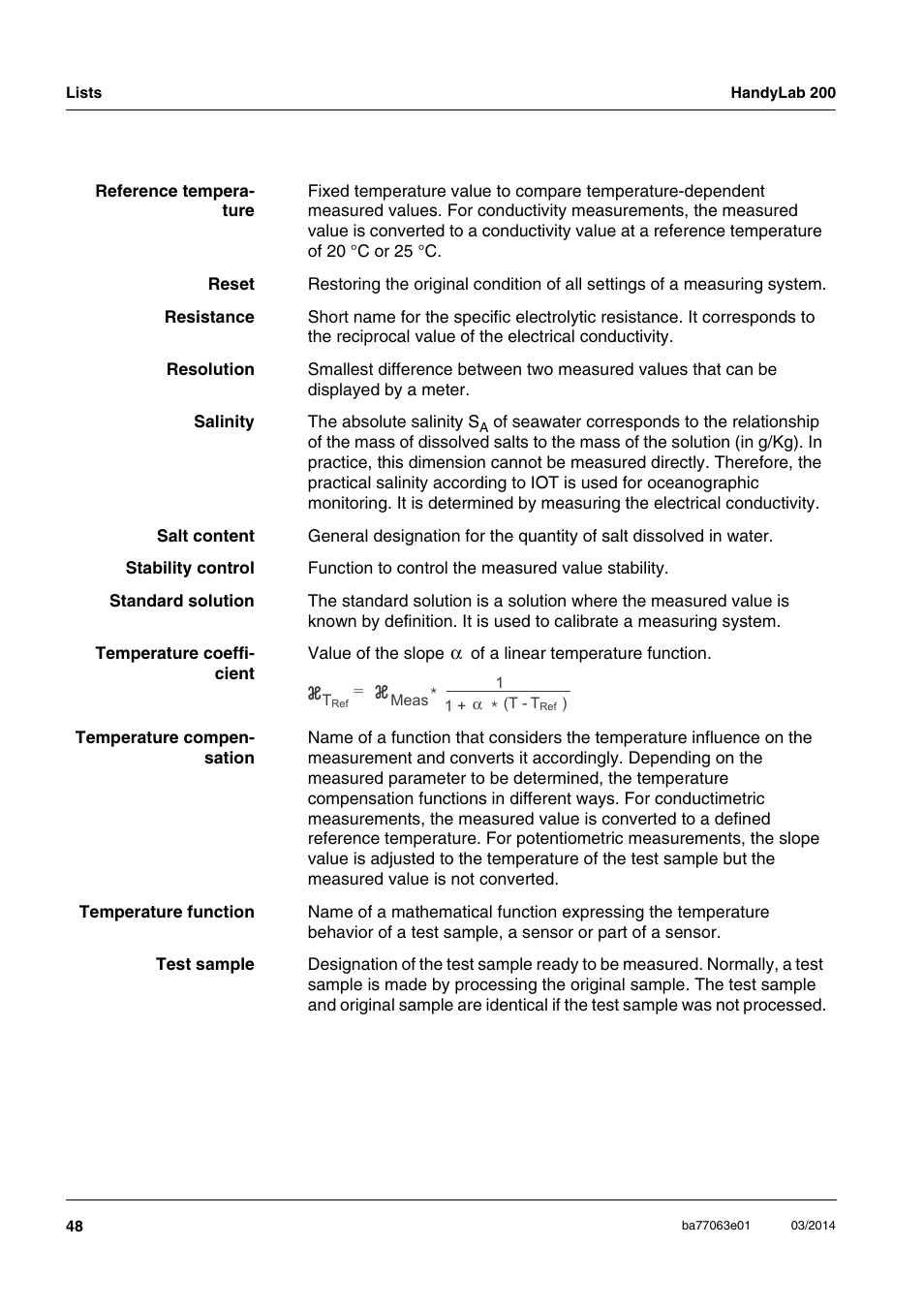 Xylem HandyLab 200 User Manual | Page 48 / 52