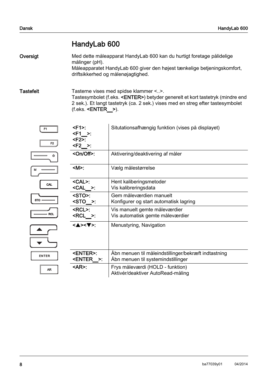 Da dansk, Handylab 600 | Xylem HandyLab 600 QuickStart User Manual | Page 10 / 50