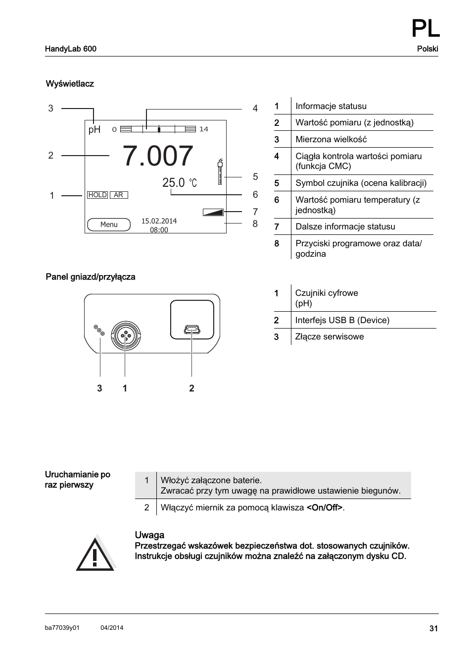Xylem HandyLab 600 QuickStart User Manual | Page 33 / 50