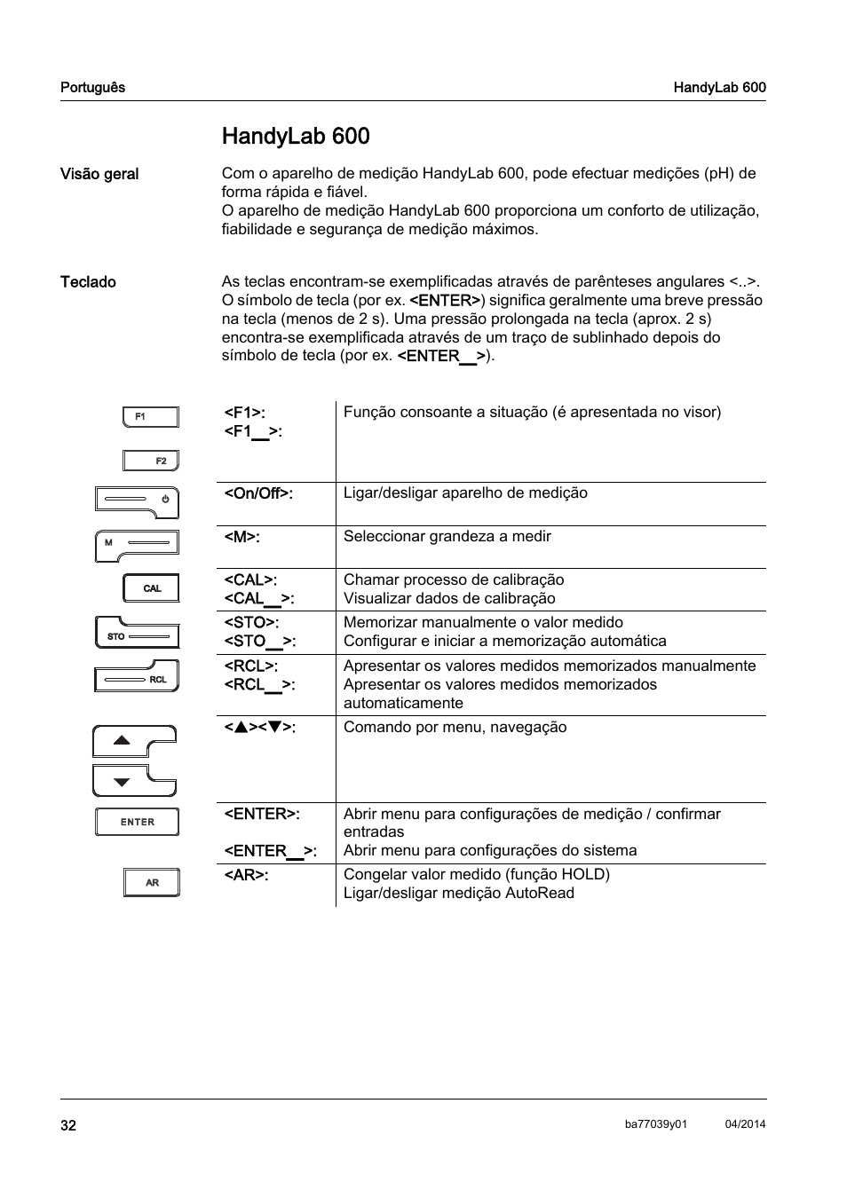 Pt português, Handylab 600 | Xylem HandyLab 600 QuickStart User Manual | Page 34 / 50