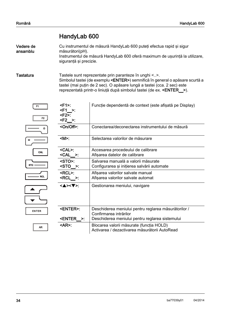 Ro română, Handylab 600 | Xylem HandyLab 600 QuickStart User Manual | Page 36 / 50