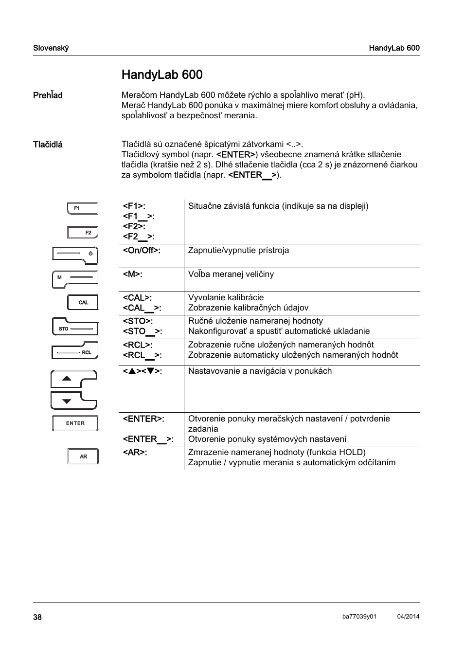 Sk slovenský, Handylab 600 | Xylem HandyLab 600 QuickStart User Manual | Page 40 / 50