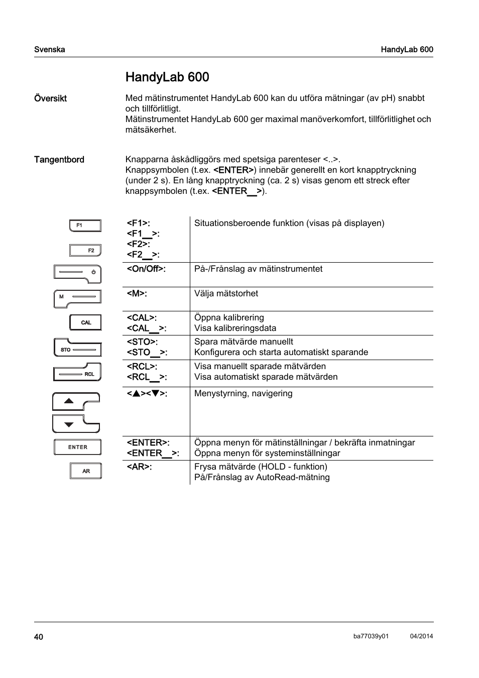 Sv svenska, Handylab 600 | Xylem HandyLab 600 QuickStart User Manual | Page 42 / 50