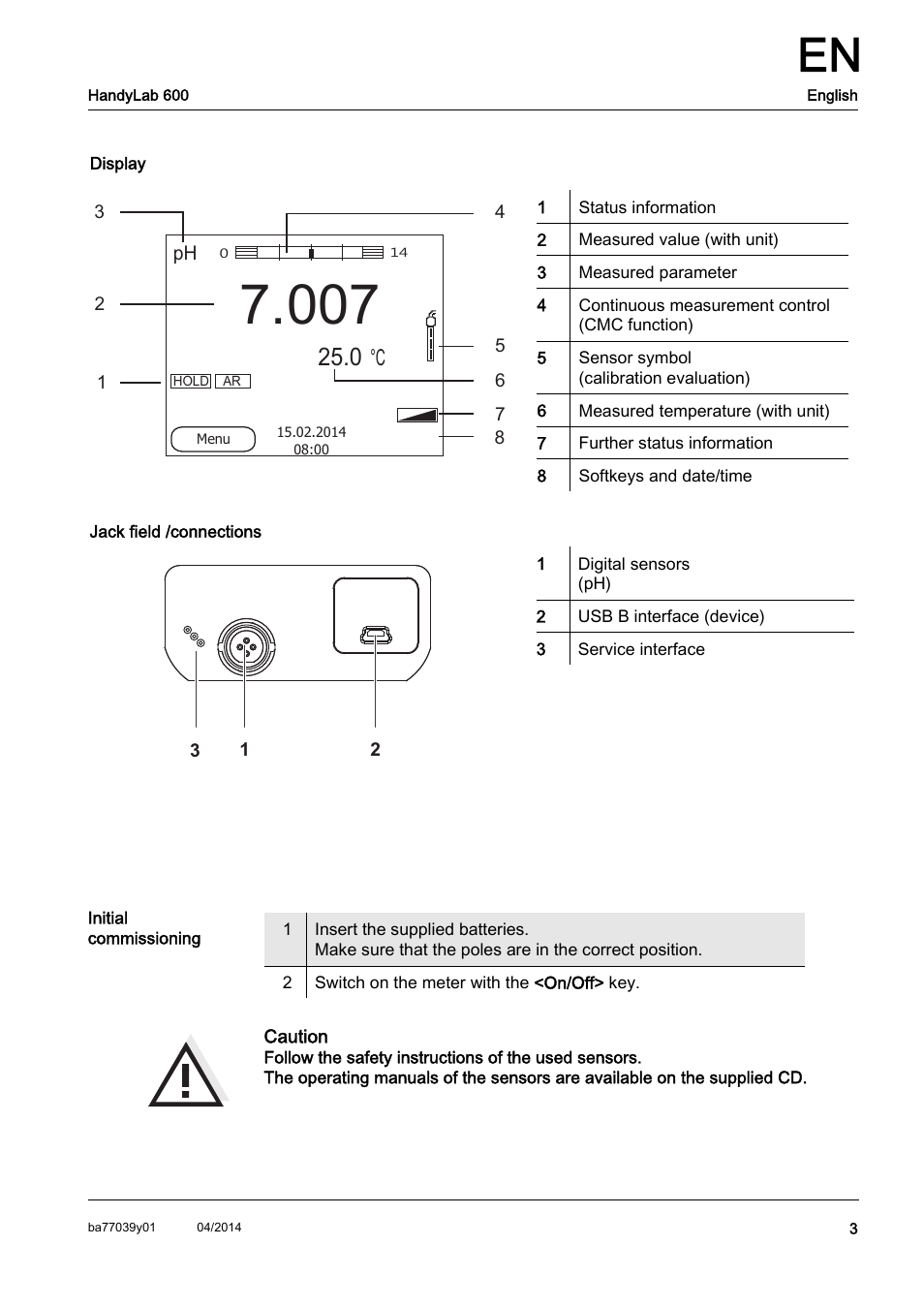 Xylem HandyLab 600 QuickStart User Manual | Page 5 / 50