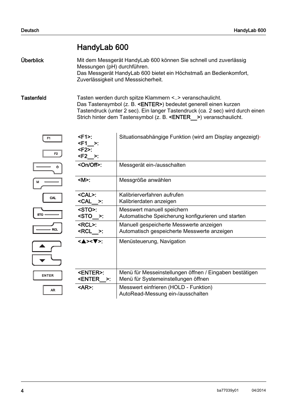 De deutsch, Handylab 600 | Xylem HandyLab 600 QuickStart User Manual | Page 6 / 50