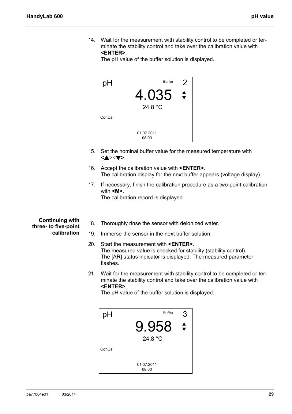 Xylem HandyLab 600 User Manual | Page 29 / 72