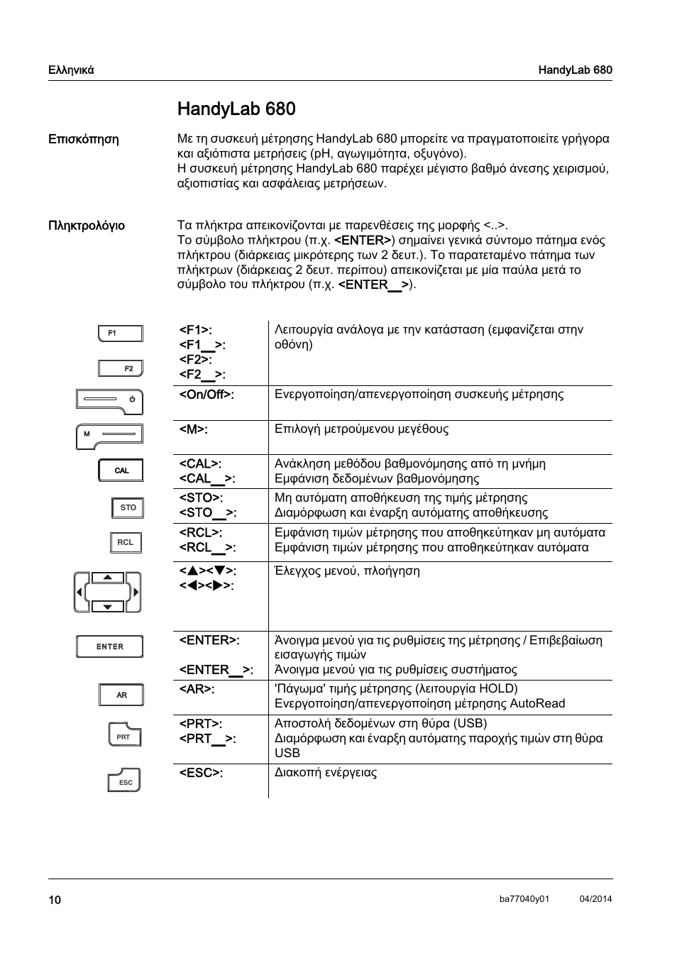 El ελληνικά, Handylab 680 | Xylem HandyLab 680 QuickStart User Manual | Page 12 / 50