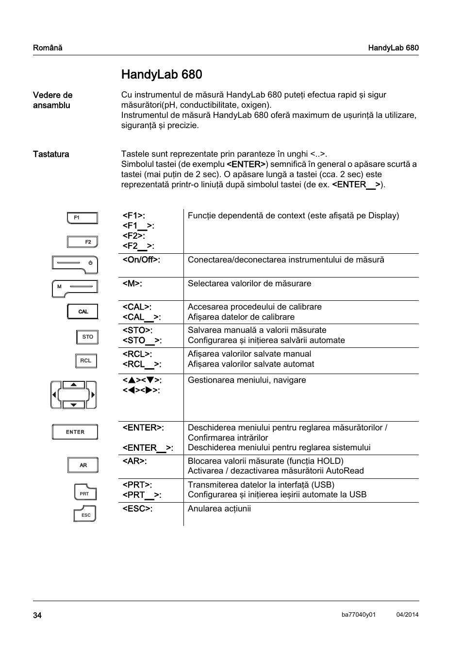 Ro română, Handylab 680 | Xylem HandyLab 680 QuickStart User Manual | Page 36 / 50