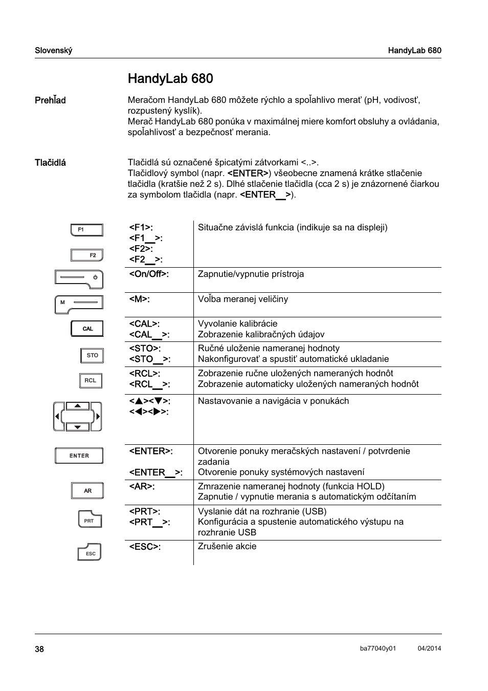 Sk slovenský, Handylab 680 | Xylem HandyLab 680 QuickStart User Manual | Page 40 / 50