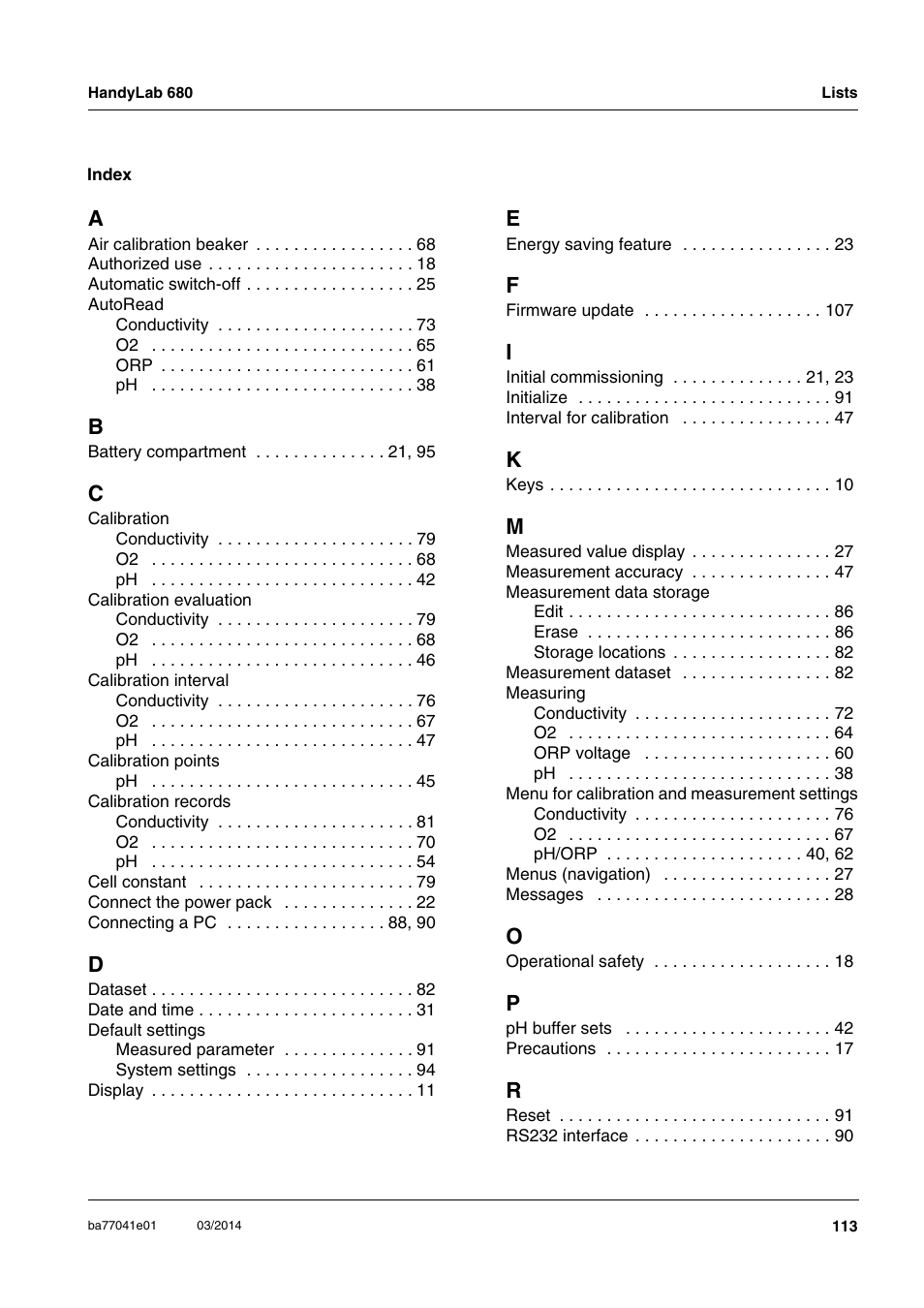 Xylem HandyLab 680 User Manual | Page 113 / 120