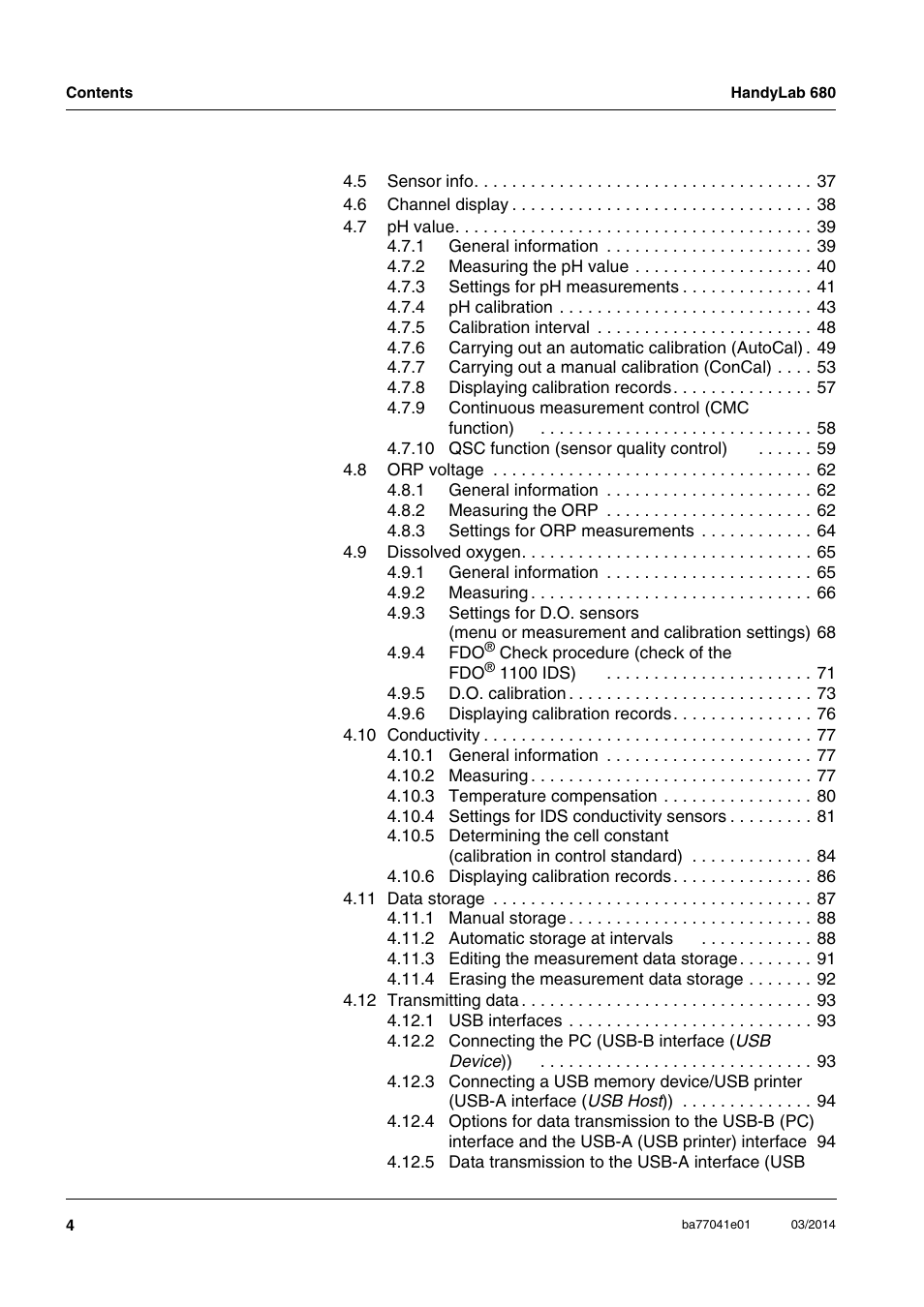 Xylem HandyLab 680 User Manual | Page 4 / 120