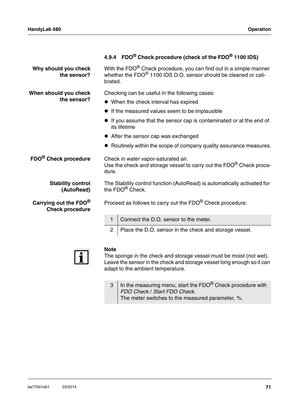 Xylem HandyLab 680 User Manual | Page 71 / 120