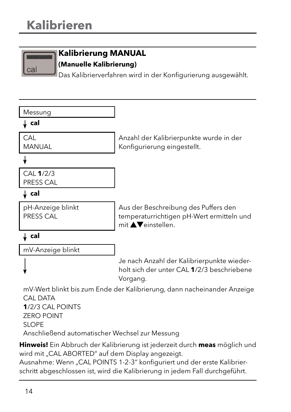 Kalibrieren | Xylem HandyLab 750(EX) User Manual | Page 14 / 128