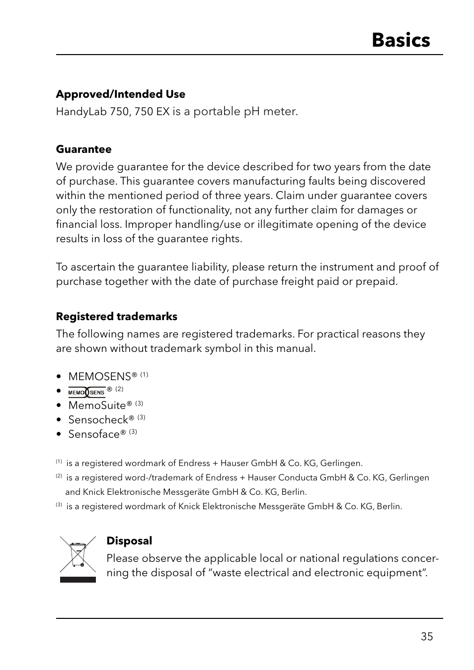 Basics, Is a portable ph meter | Xylem HandyLab 750(EX) User Manual | Page 35 / 128