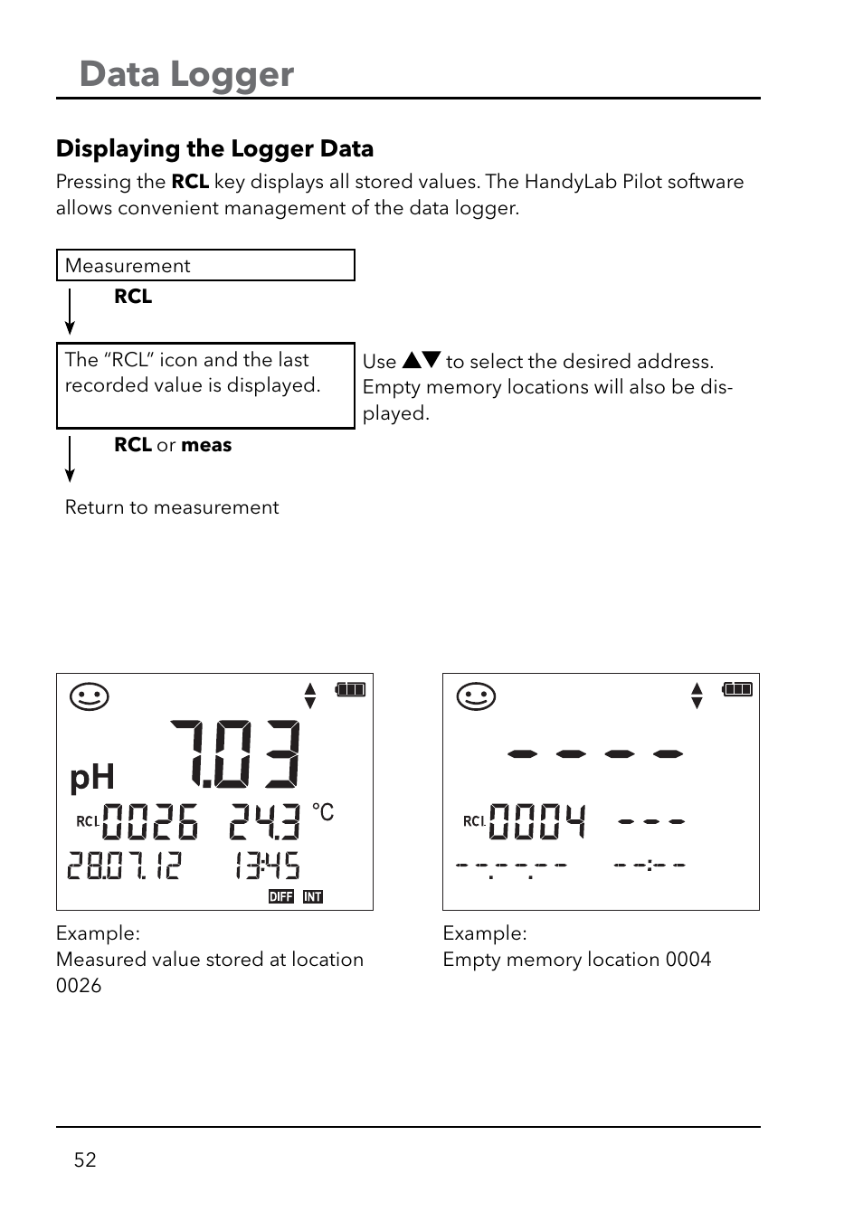 Data logger | Xylem HandyLab 750(EX) User Manual | Page 52 / 128