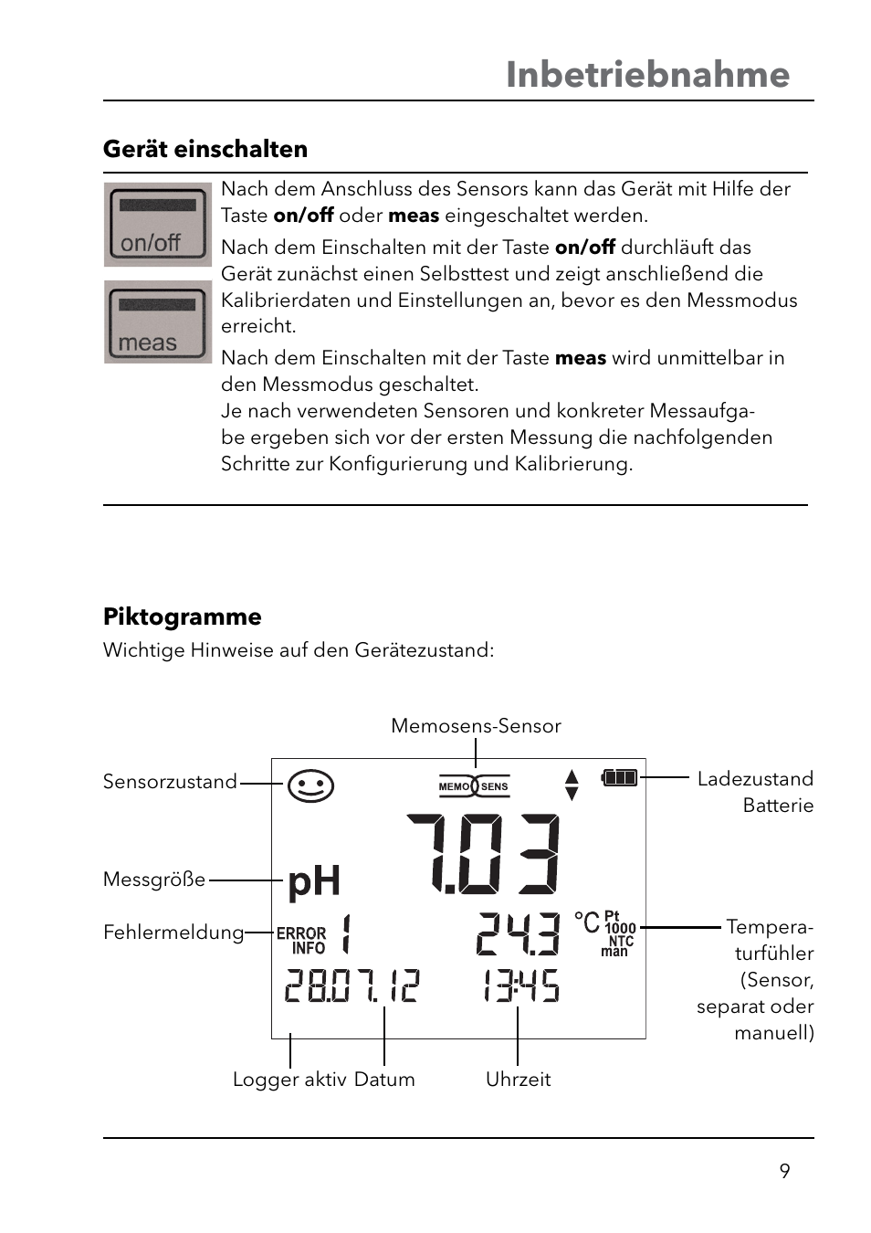Inbetriebnahme | Xylem HandyLab 750(EX) User Manual | Page 9 / 128