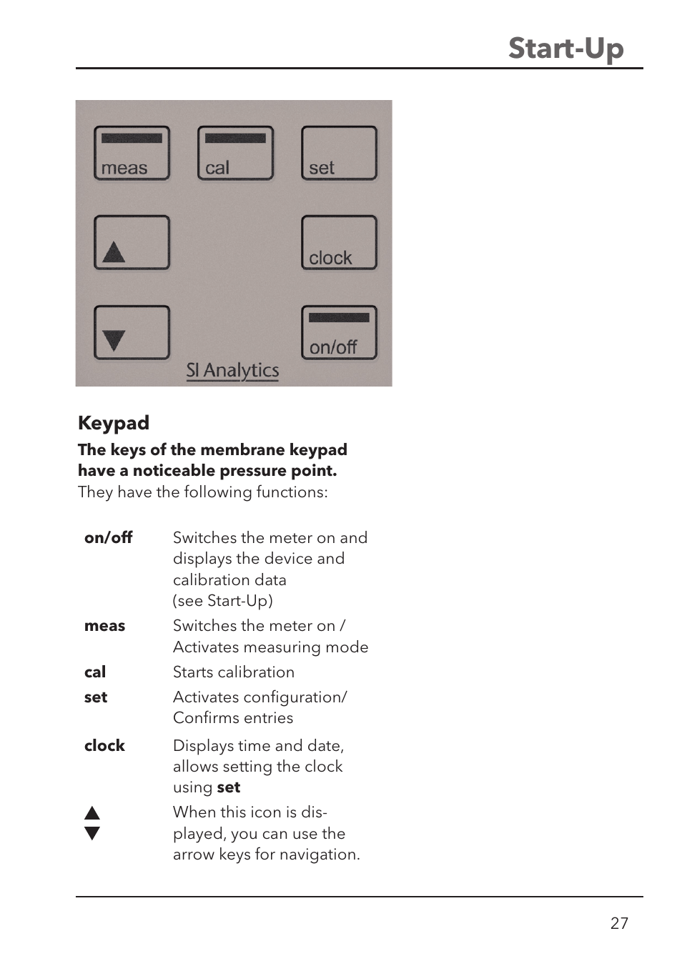 Start-up | Xylem HandyLab 700 User Manual | Page 27 / 76