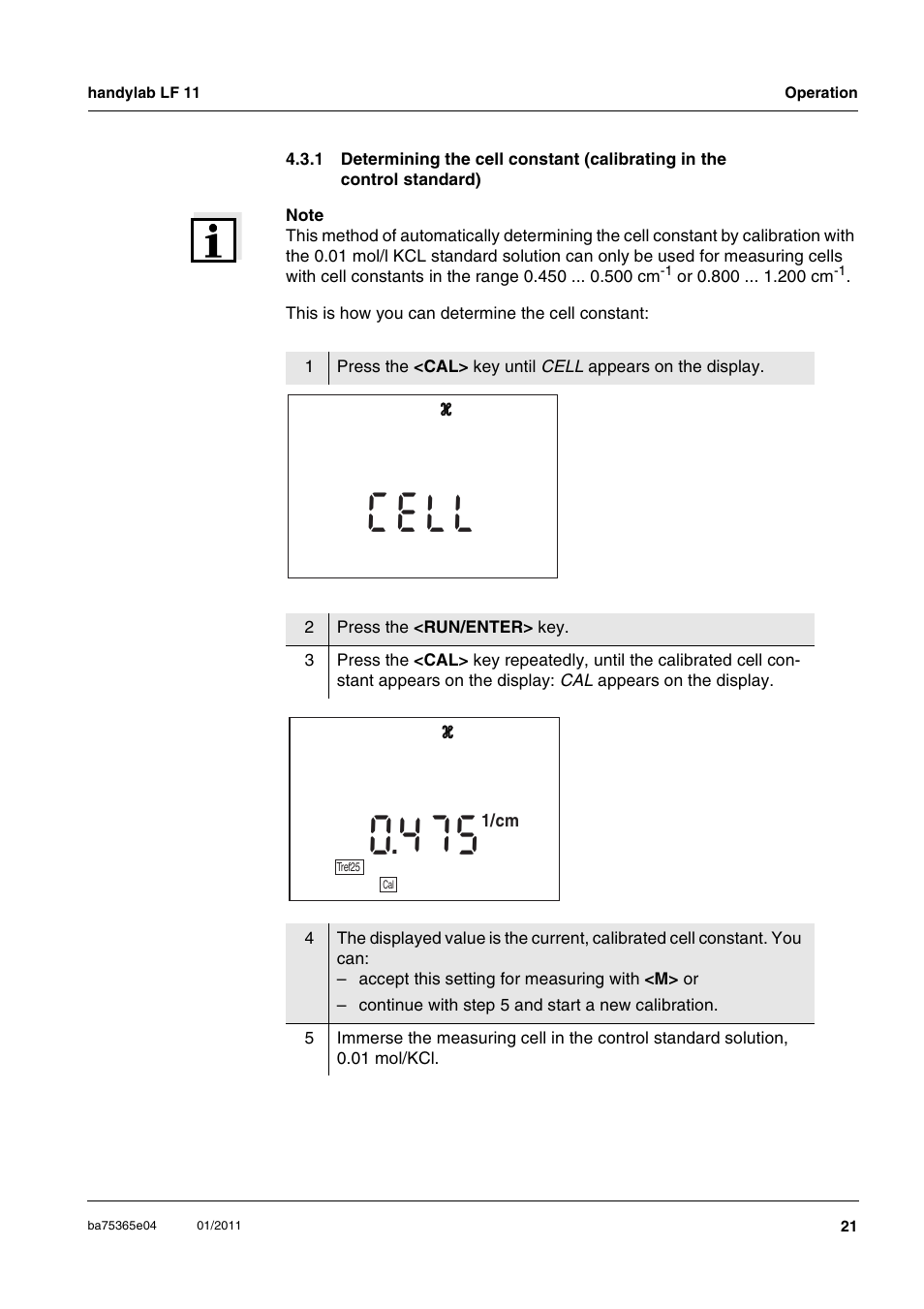 A l c, Lc l e | Xylem handylab LF 11 User Manual | Page 21 / 44