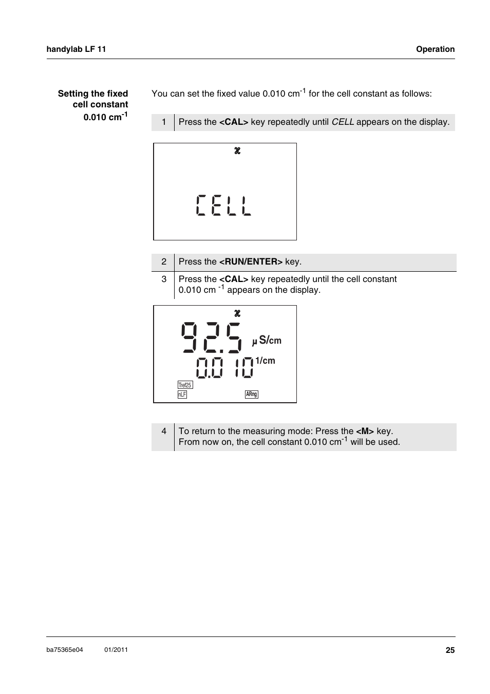 Lc l e | Xylem handylab LF 11 User Manual | Page 25 / 44