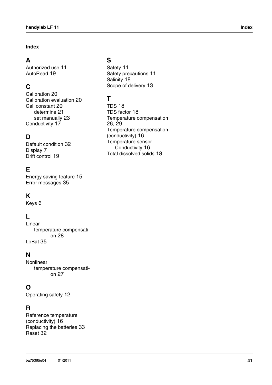Xylem handylab LF 11 User Manual | Page 41 / 44