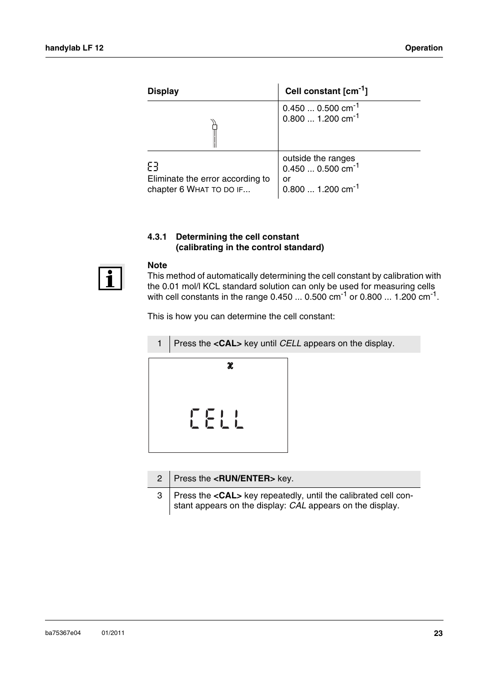 Lc l e | Xylem handylab LF 12 User Manual | Page 23 / 64