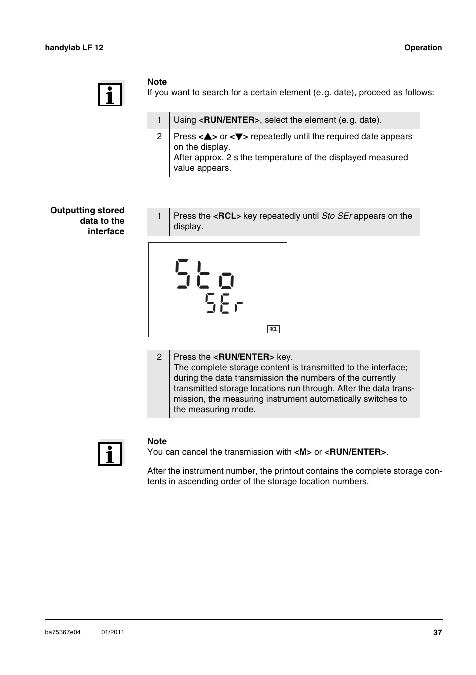 S t o | Xylem handylab LF 12 User Manual | Page 37 / 64