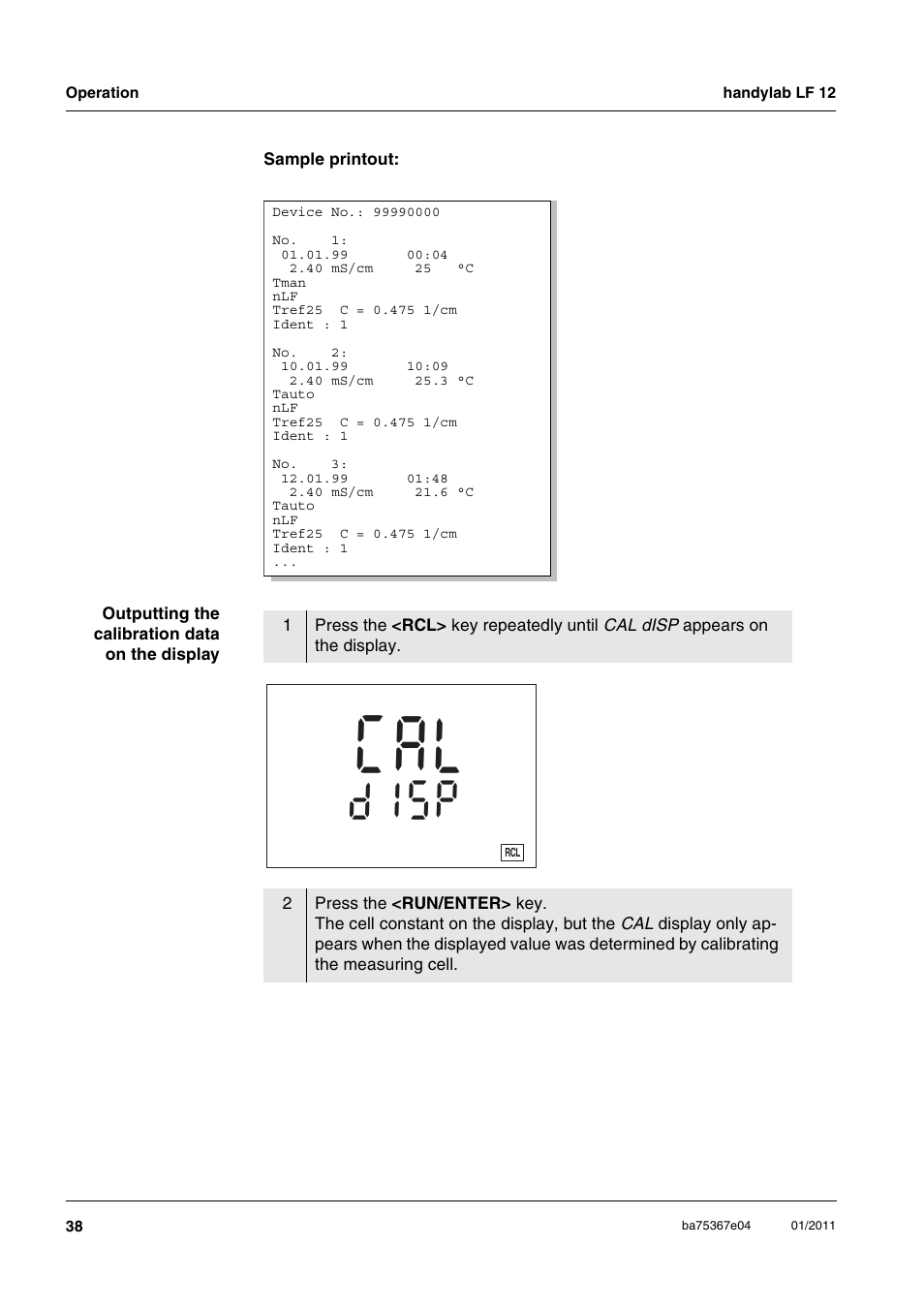 Lc a, Pi s, F °c | Xylem handylab LF 12 User Manual | Page 38 / 64