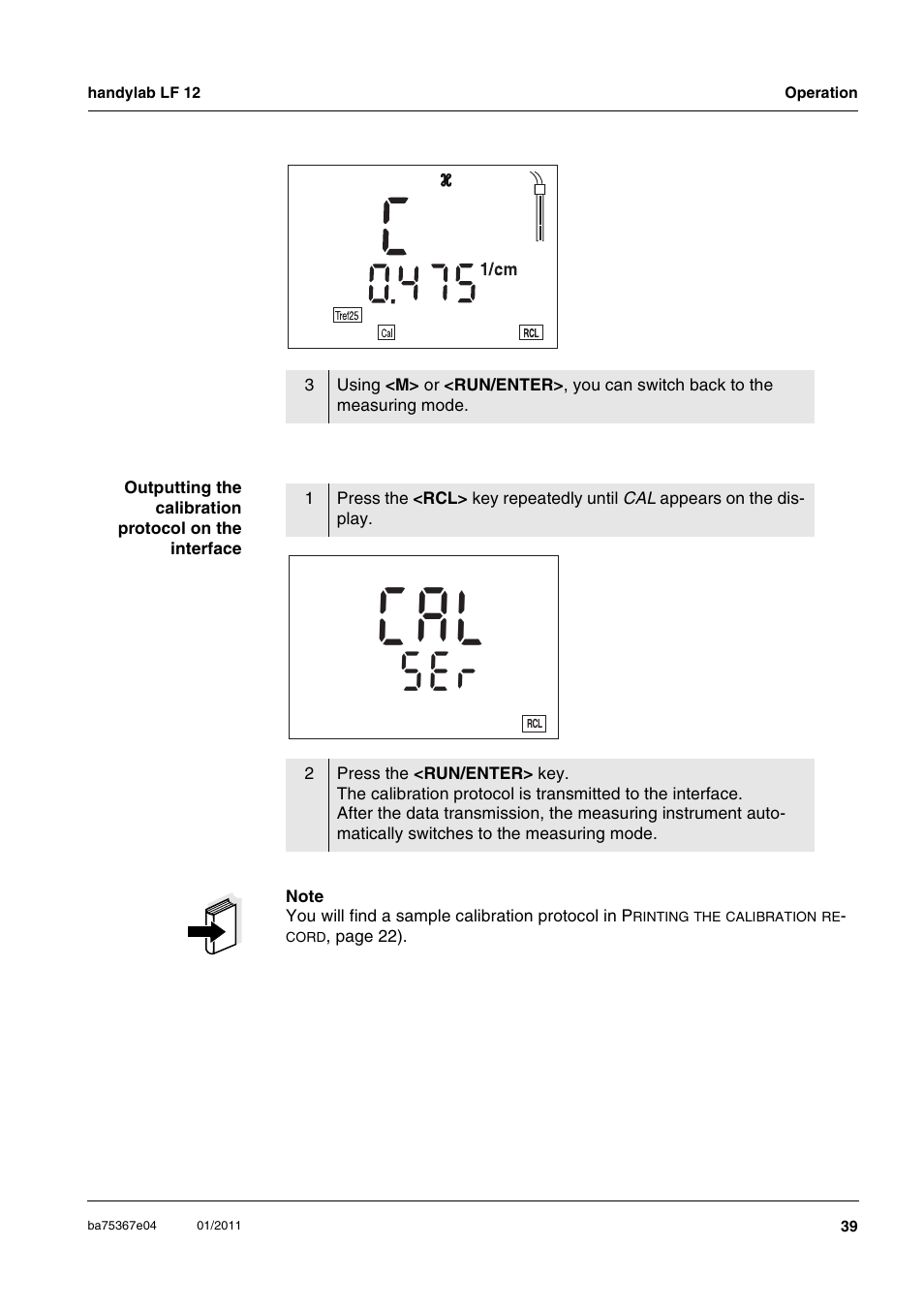 Lc a, Rs e, F °c | Xylem handylab LF 12 User Manual | Page 39 / 64