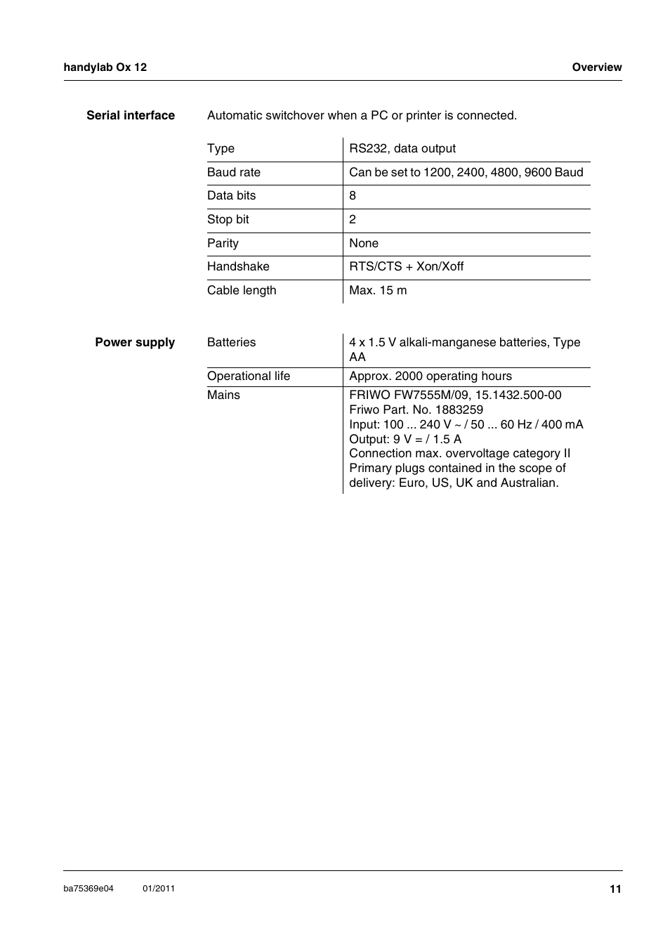 Xylem handylab OX 12 User Manual | Page 11 / 60