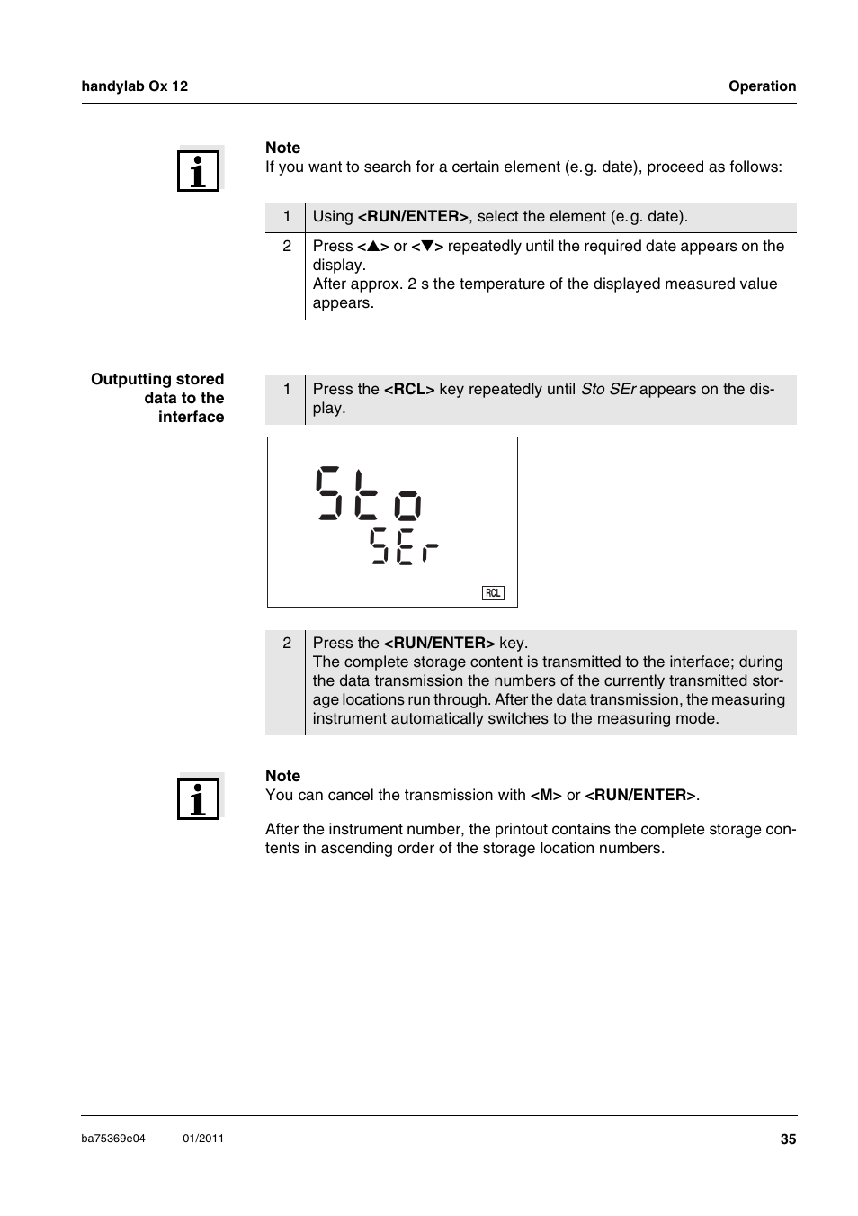 S t o | Xylem handylab OX 12 User Manual | Page 35 / 60