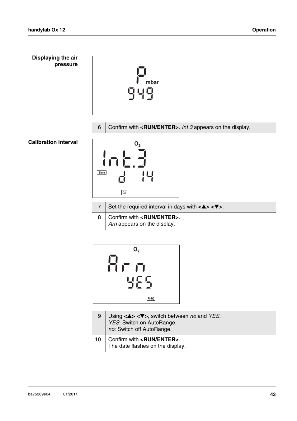 T 3 n, Nr a, Se y | Xylem handylab OX 12 User Manual | Page 43 / 60