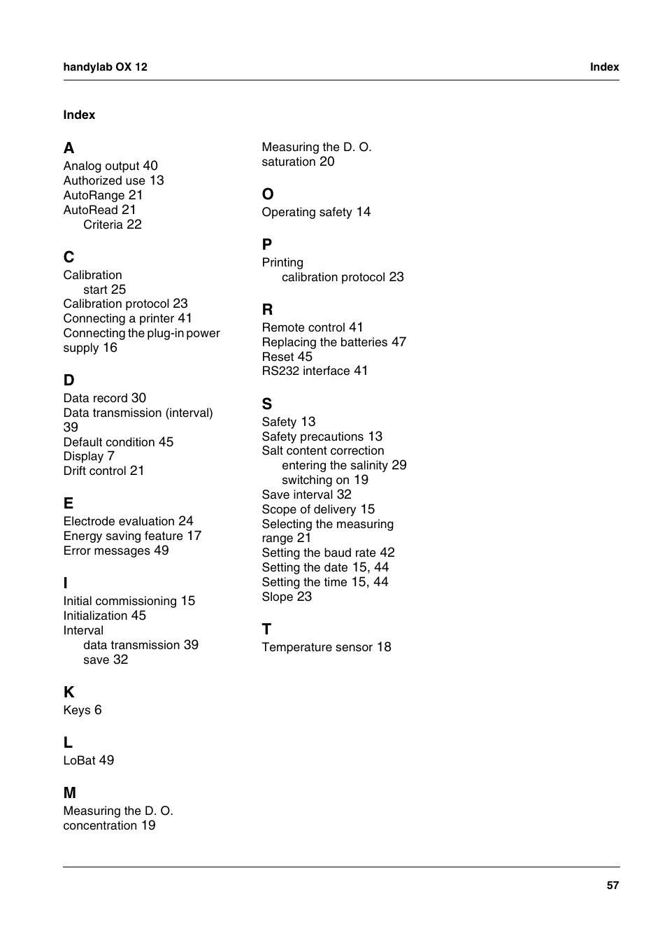 Xylem handylab OX 12 User Manual | Page 57 / 60