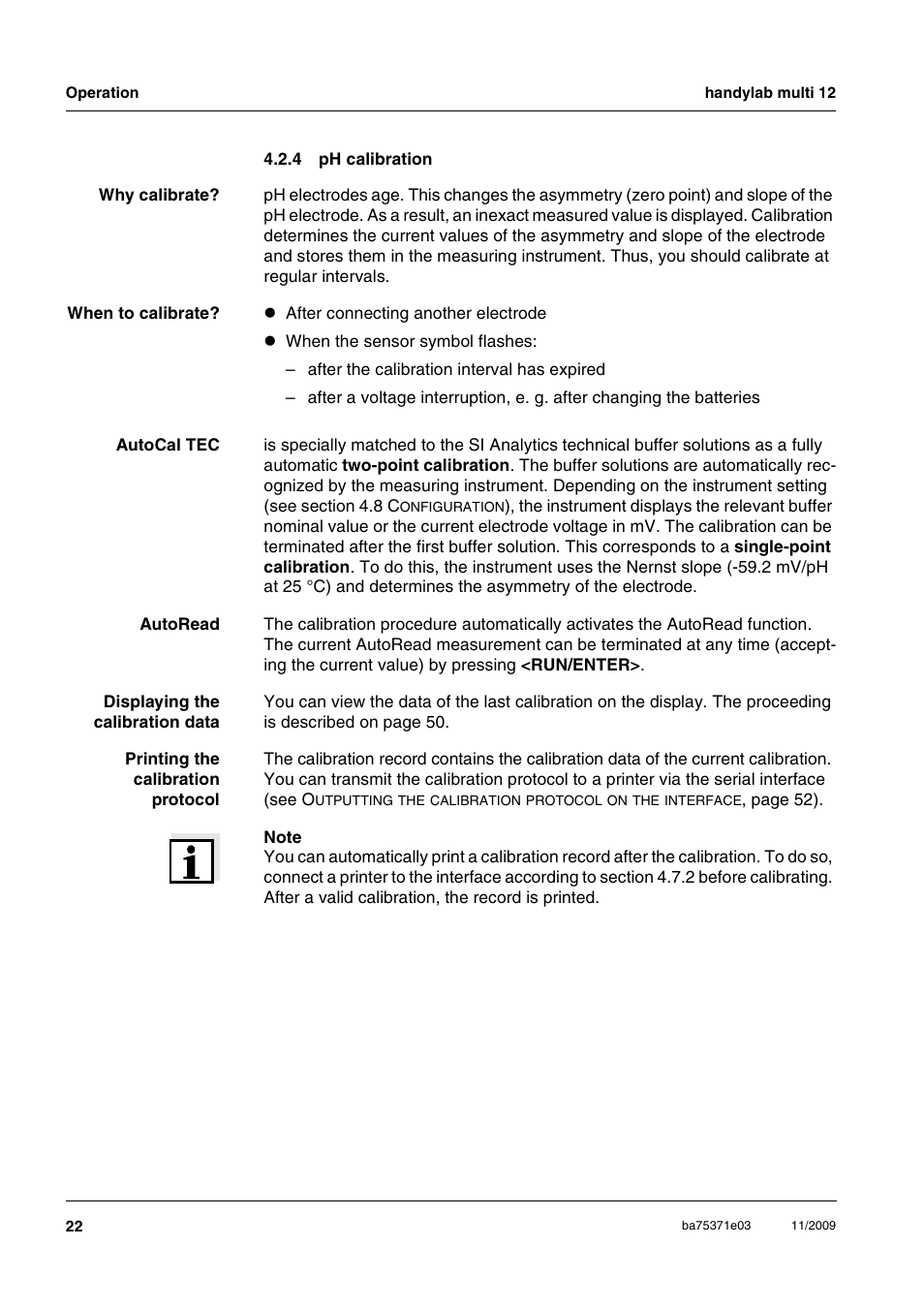 4 ph calibration, Ph calibration | Xylem handylab multi 12 User Manual | Page 22 / 82