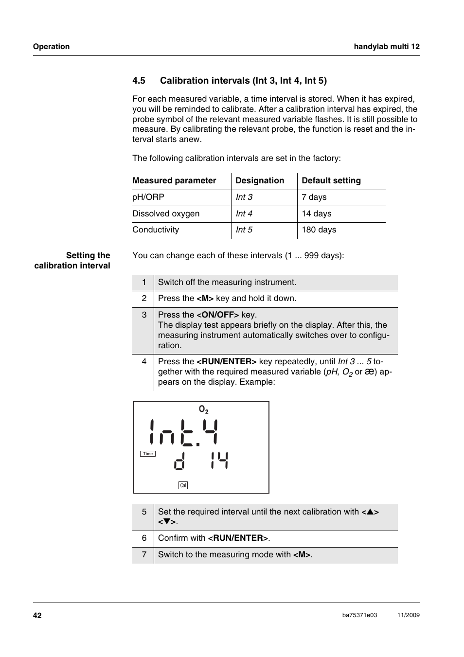 5 calibration intervals (int 3, int 4, int 5), Calibration intervals (int 3, int 4, int 5), T 4 n | Xylem handylab multi 12 User Manual | Page 42 / 82