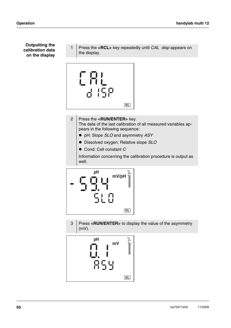C a l | Xylem handylab multi 12 User Manual | Page 50 / 82