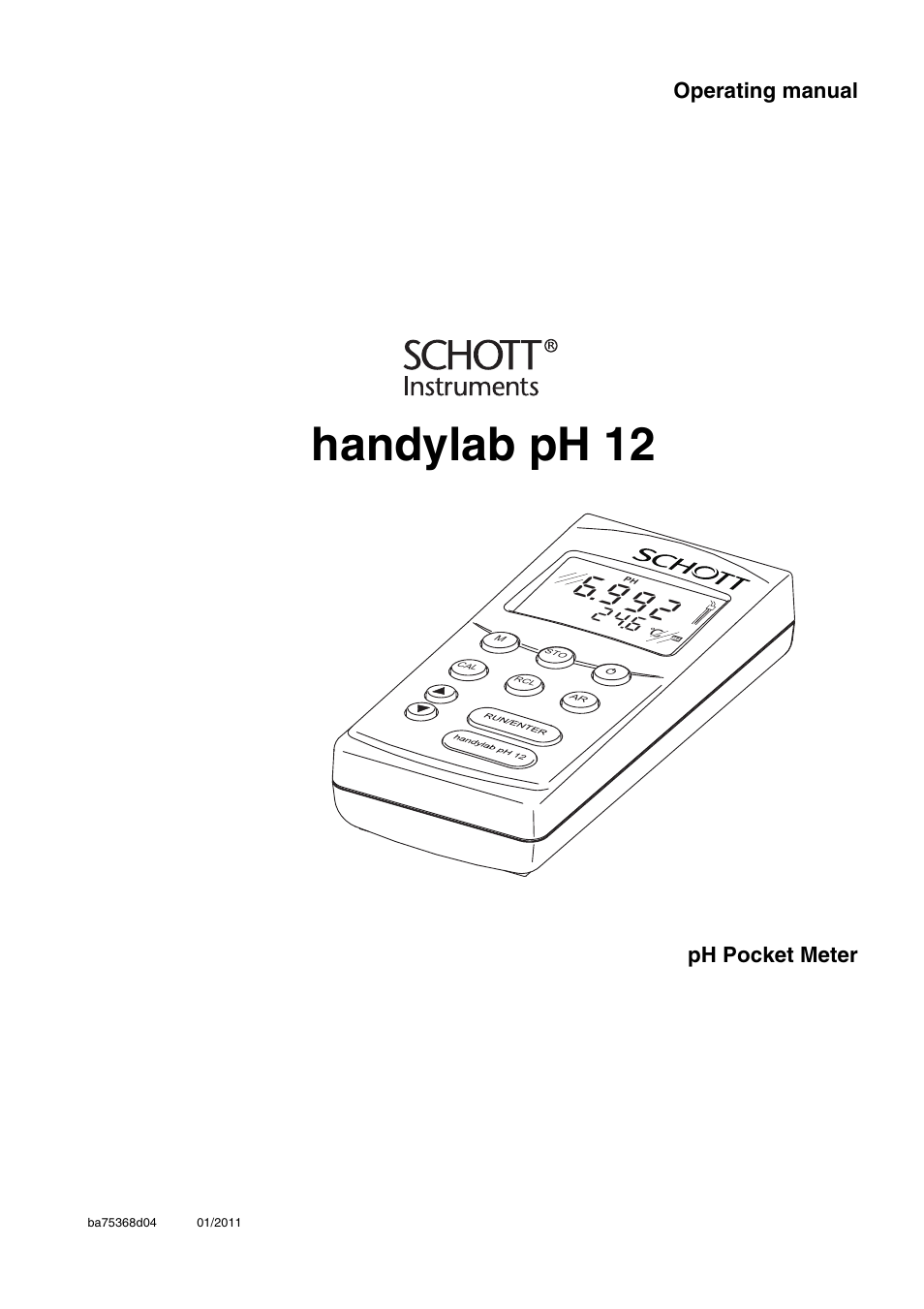 Xylem handylab pH 12 User Manual | 68 pages