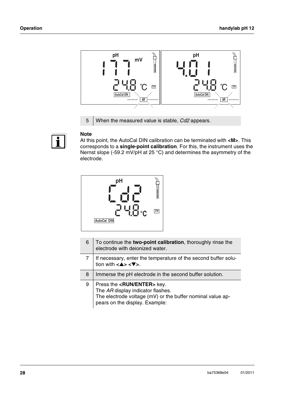 2c d | Xylem handylab pH 12 User Manual | Page 28 / 68