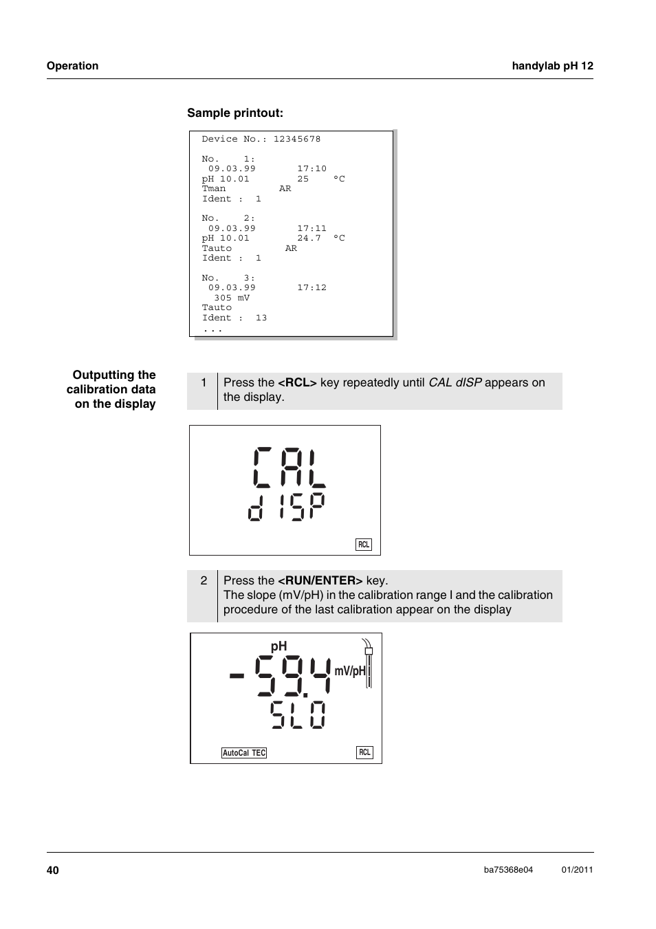 Lc a, Pi s, 0l s | F °c | Xylem handylab pH 12 User Manual | Page 40 / 68