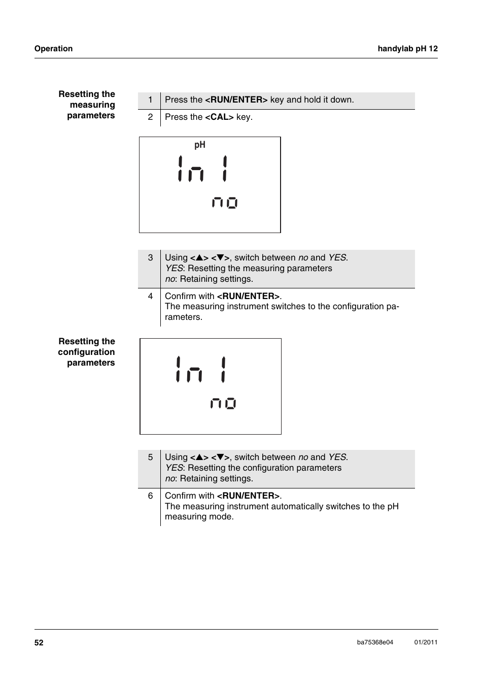 N i i | Xylem handylab pH 12 User Manual | Page 52 / 68