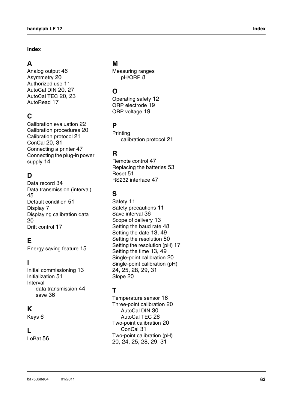 Xylem handylab pH 12 User Manual | Page 63 / 68