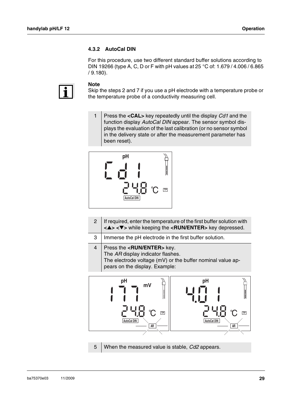 2 autocal din, Autocal din | Xylem handylab pH LF 12 User Manual | Page 29 / 80