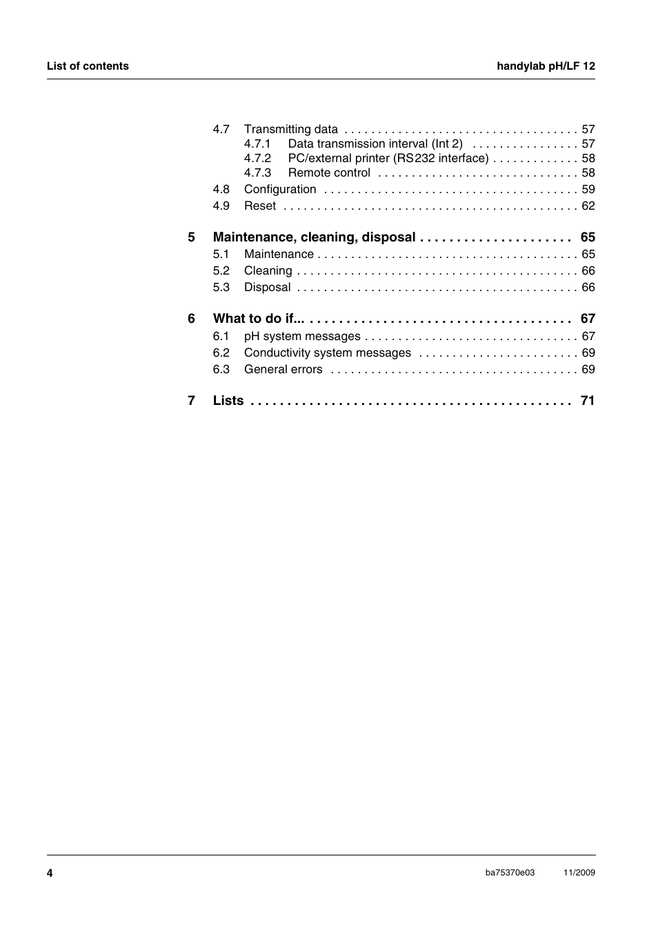 Xylem handylab pH LF 12 User Manual | Page 4 / 80