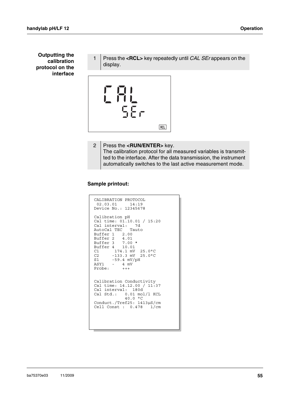 C a l | Xylem handylab pH LF 12 User Manual | Page 55 / 80