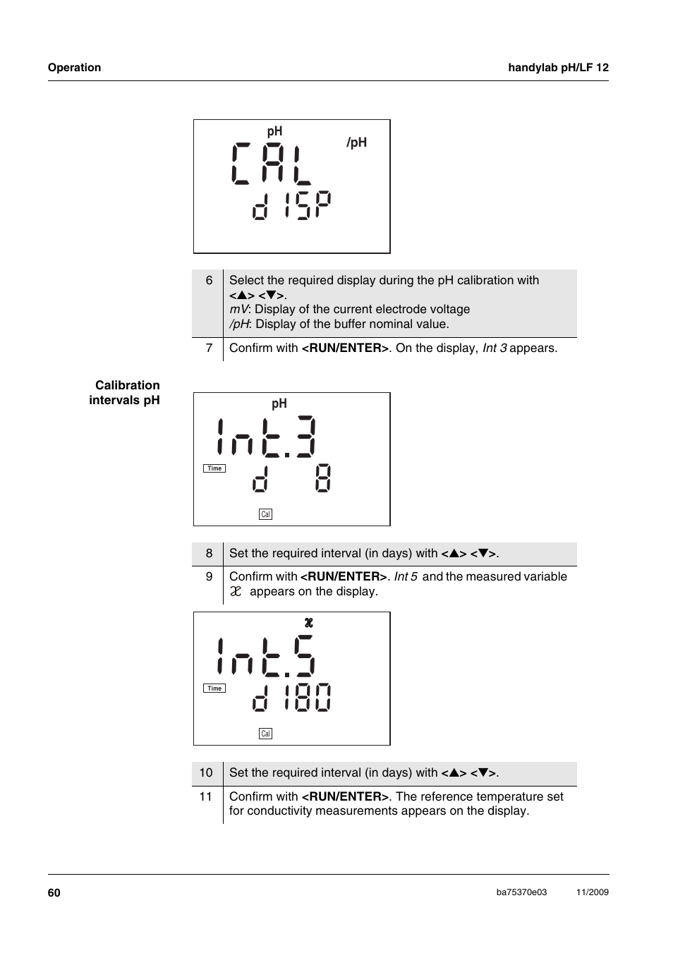 C a l, T 3 n 1, T 5 n 1 | I s d | Xylem handylab pH LF 12 User Manual | Page 60 / 80